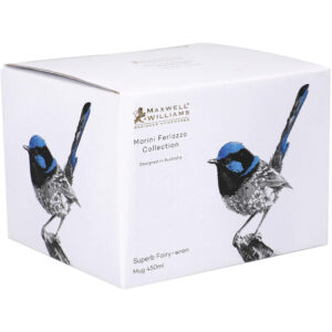 Maxwell & Williams Marini Ferlazzo Fine China Squat Mug Superb Fairy Wren with Colour 450ml