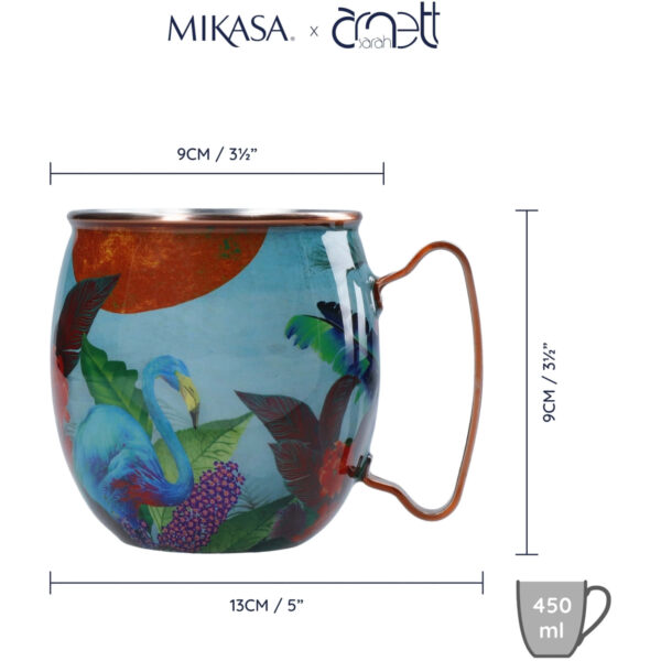 Mikasa x Sarah Arnett Double Walled Moscow Mule Mug 450ml Flamingo