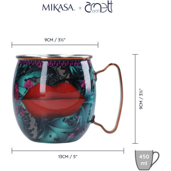 Mikasa x Sarah Arnett Double Walled Moscow Mule Mug 450ml Lips