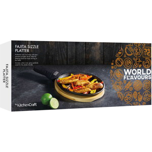 KitchenCraft World of Flavours Cast Iron Fajita Sizzler 37cm