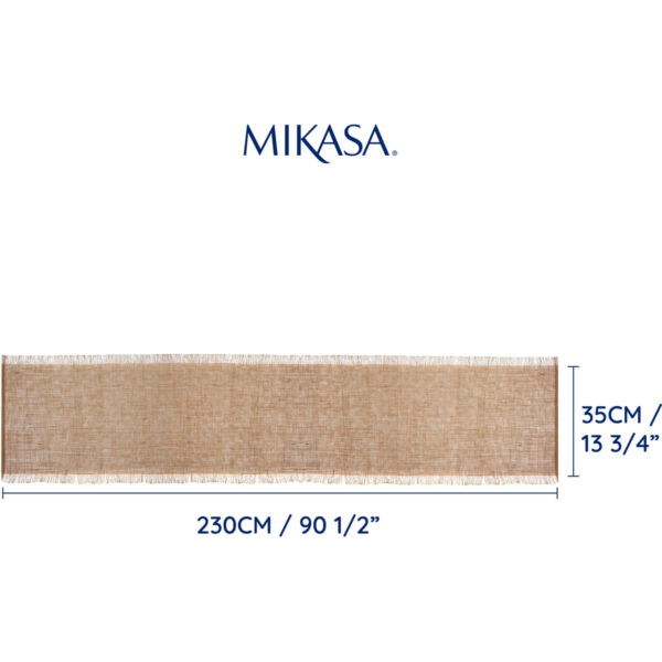 Mikasa Jute Frayed Table Runner Natural 230cm