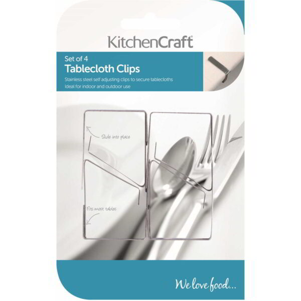 KitchenCraft Stainless Steel Table Cloth Clips Set of Four