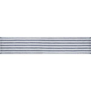 Mikasa Cotton  Linen Mix Stripe Table Runner Blue 230cm