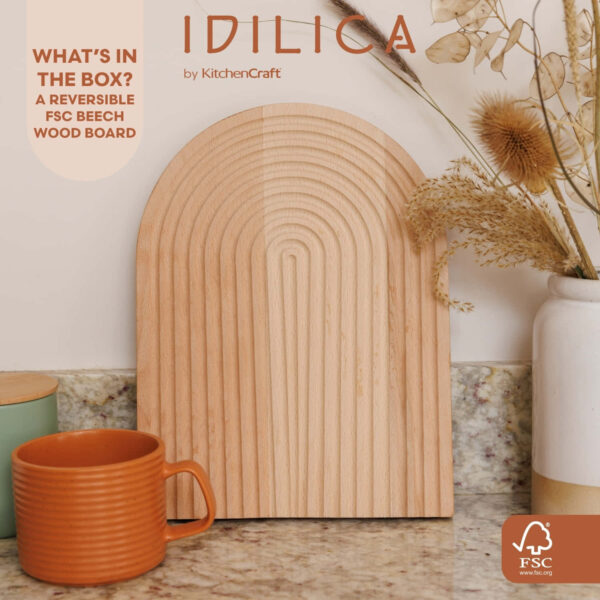KitchenCraft Idilica Reversible Beech Wood Chopping / Serving Board