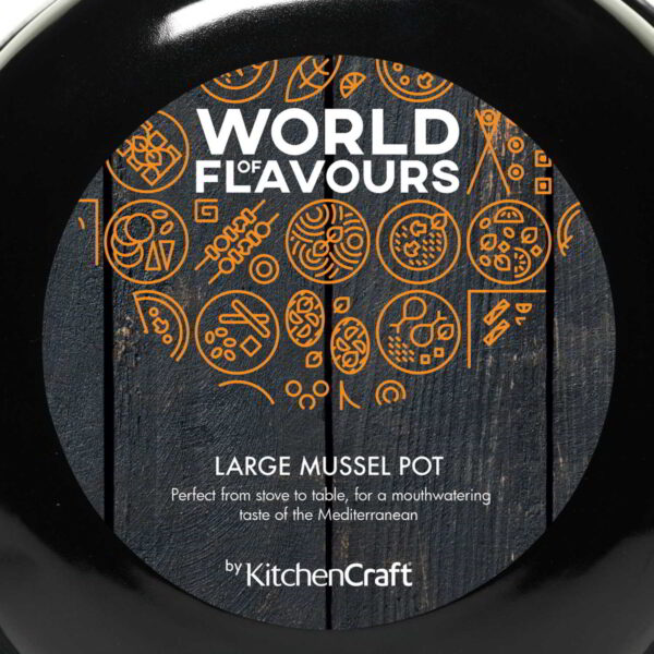 KitchenCraft World of Flavours Enamelled Steel Standard Mussel Pot 18cm