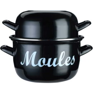 KitchenCraft World of Flavours Enamelled Steel Large Mussel Pot 24cm