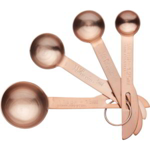MasterClass Stainless Steel Copper Effect Measuring Spoons Set of Four