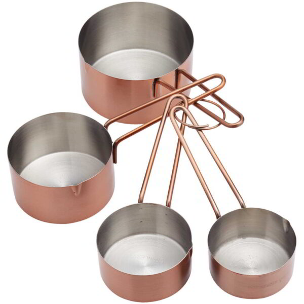 MasterClass Stainless Steel Copper Effect Measuring Cups Set of Four