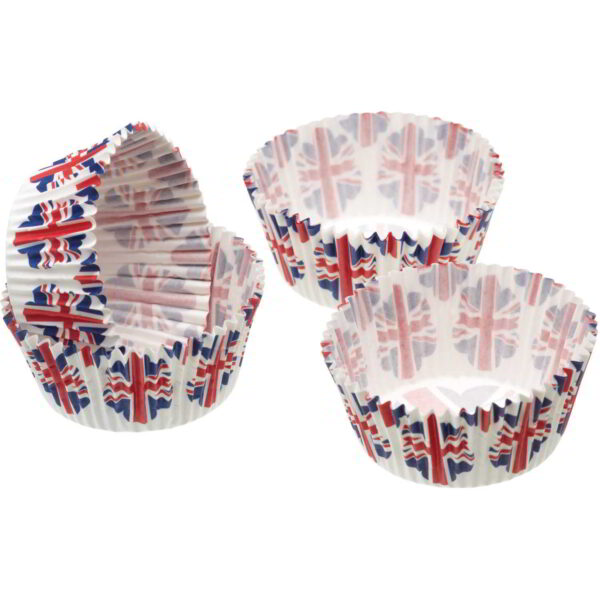 Sweetly Does It Mini Paper Cake Cases - Union Flag 4.5cm Pack of Eighty
