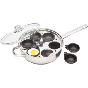 KitchenCraft Stainless Steel Six Hole Egg Poacher 28cm (11")
