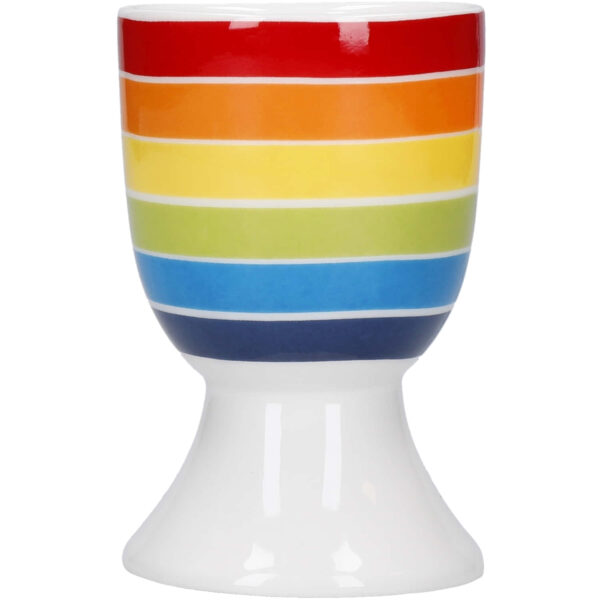 KitchenCraft Porcelain Set of Four Egg Cups Rainbow fun design