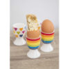 KitchenCraft Porcelain Set of Four Egg Cups Rainbow fun design