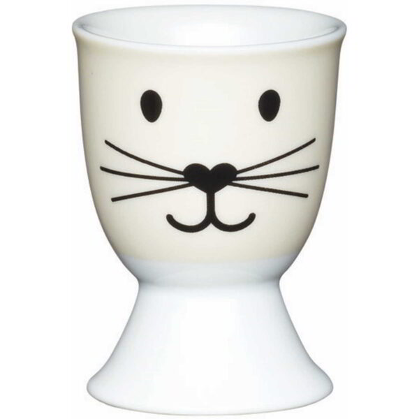 KitchenCraft Porcelain Egg Cup Cat Face Design