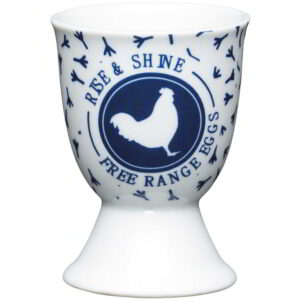 KitchenCraft Porcelain Egg Cup Traditional Blue Hen Design