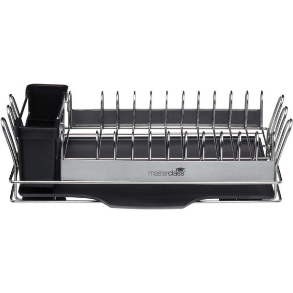 MasterClass Deluxe Stainless Steel Dish Drainer Compact 41x22x12.5cm