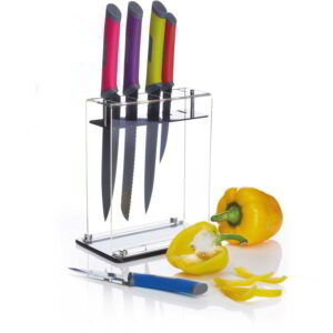 Colourworks Brights Five Piece Knife Set with Acrylic Storage Block