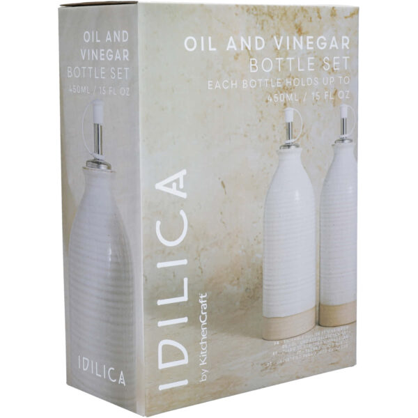 KitchenCraft Idilica Stoneware Oil and Vinegar Set