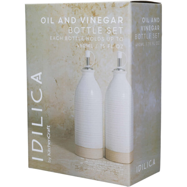 KitchenCraft Idilica Stoneware Oil and Vinegar Set