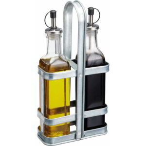 KitchenCraft Industrial Kitchen Glass Oil & Vinegar Set Set of Two 225ml Dispensers