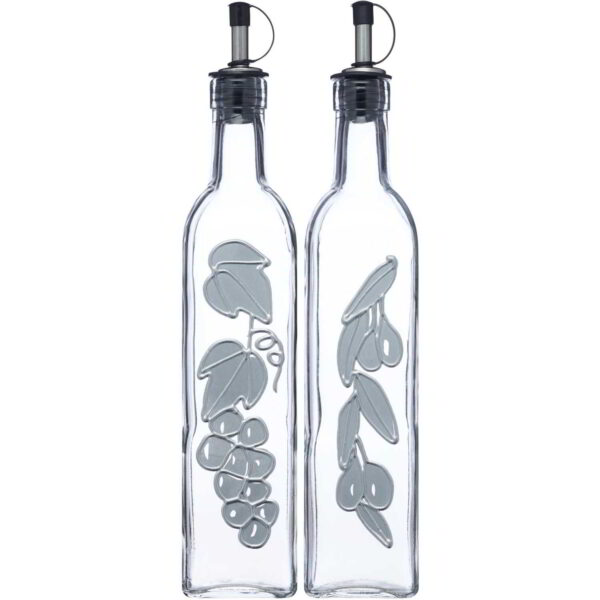 KitchenCraft World of Flavours Italian Glass Oil and Vinegar Dispensers Large 500ml Set of Two
