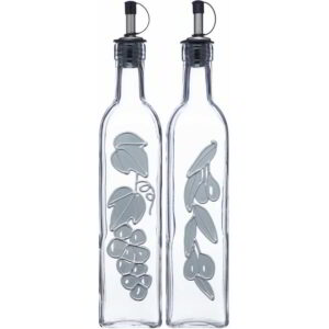 KitchenCraft World of Flavours Italian Glass Oil and Vinegar Dispensers Large 500ml Set of Two