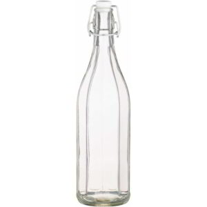 KitchenCraft Glass Oil Bottle with Pop Stopper - 1 Litre