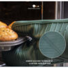 MasterClass Seamless Silicone Single Oven Glove with Cotton Sleeve Hunter Green