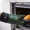 MasterClass Seamless Silicone Single Oven Glove with Cotton Sleeve Hunter Green