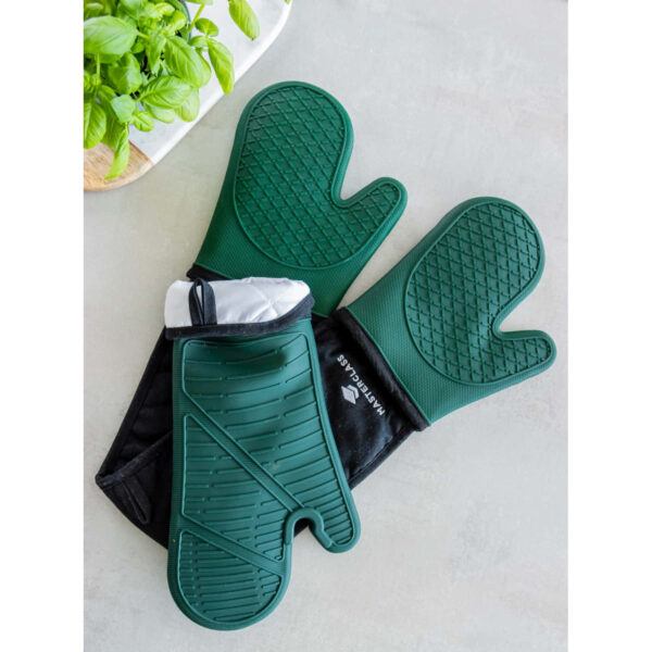 MasterClass Seamless Silicone Double Oven Gloves Hunter Green