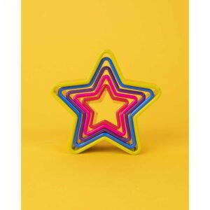 Colourworks Brightrs Five Piece Star Shaped Plastic Cookie / Pastry Cutter Set