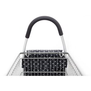 KitchenCraft Folding Shopping Trolley with Insulated Section Black Polka Dot