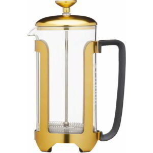 KitchenCraft Le'Xpress 1 Litre Brass Finish Stainless Steel Eight Cup Cafetière