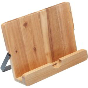 KitchenCraft Natural Elements Eco-Friendly Acacia Wood Cookbook Stand/Tablet Stand 24x18x6cm