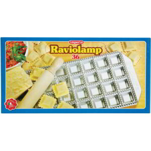 Imperia Italian Ravioli Tray Thirty-Six Hole and Rolling Pin
