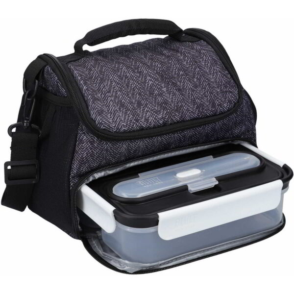 Built Professional 1.05 Litre Lunch Box with Stainless Steel Cutlery 23.5x17x6.5cm