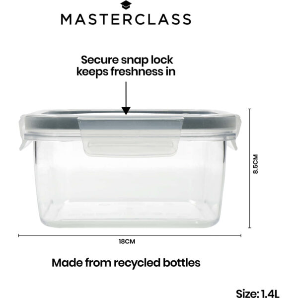 Säilituskarp plastik 1.4L 'eco snap' MasterClass