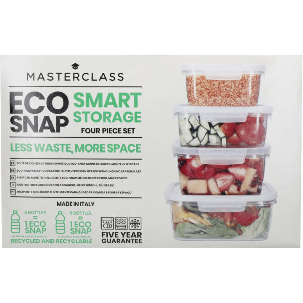 MasterClass Recycled Eco Snap Food Storage Container Set of Four