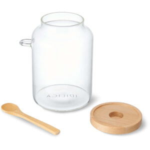 KitchenCraft Idilica Glass 1.2 Litre Storage Jar with Spoon