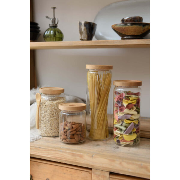 KitchenCraft Idilica Glass 1.2 Litre Storage Jar with Spoon