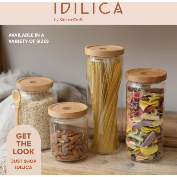 KitchenCraft Idilica Glass Storage Jar 1.3 Litre