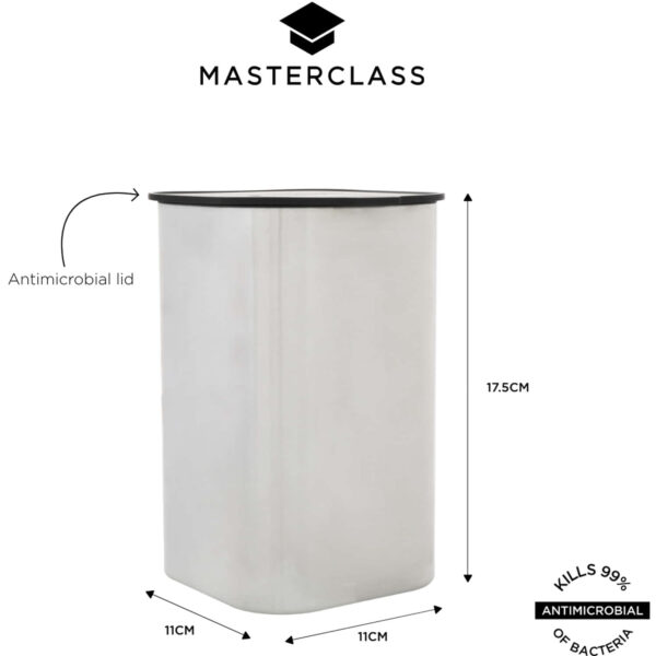 MasterClass Stainless Steel Antimicrobial Storage Container 17cm