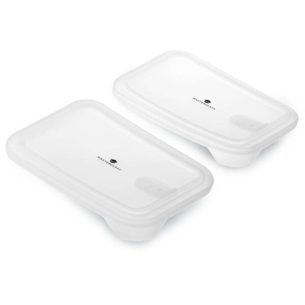 MasterClass All-in-One Stainless Steel Food Storage Dish Set of Two Spare Silicone Lids for 1.3L  2.0L and 2.7L sizes