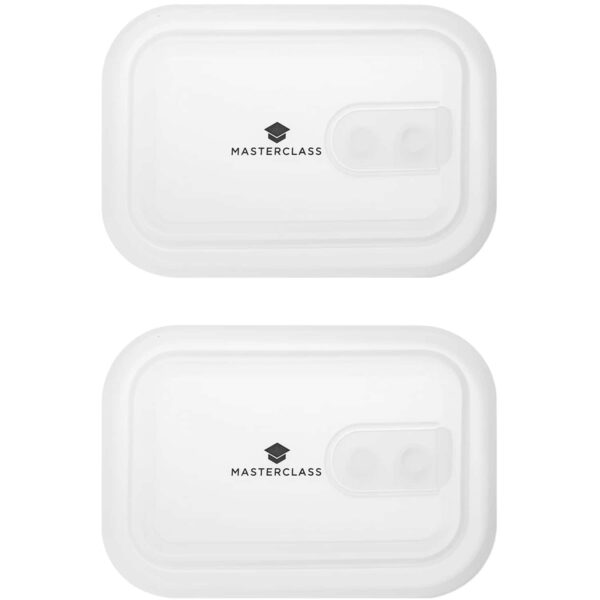 MasterClass All-in-One Stainless Steel Food Storage Dish Set of Two Spare Silicone Lids for 500  750ml and 1L sizes