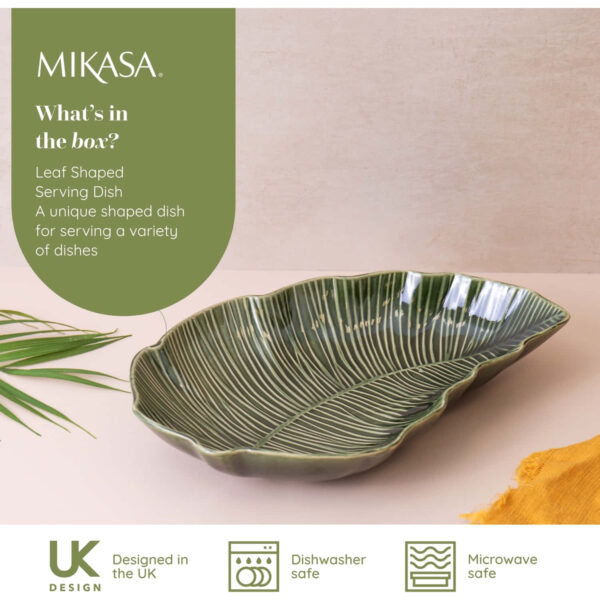 Mikasa Jardin Stoneware Leaf Serving Dish 30cm