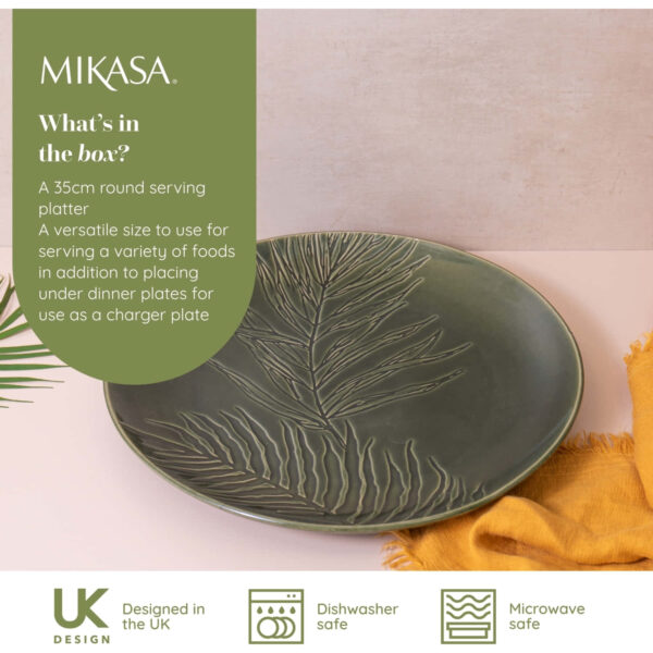 Mikasa Jardin Stoneware Round Serving Platter 35cm