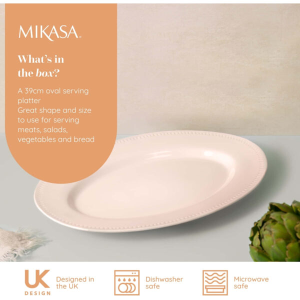 Mikasa Cranborne Stoneware Oval Serving Platter 39cm