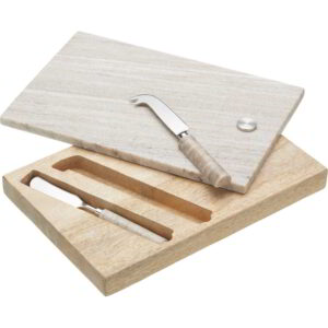 Artesà Marble and Wood Cheese Serving Set