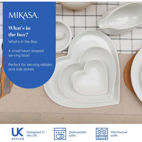 Mikasa Chalk Porcelain Heart Serving Dish 13cm