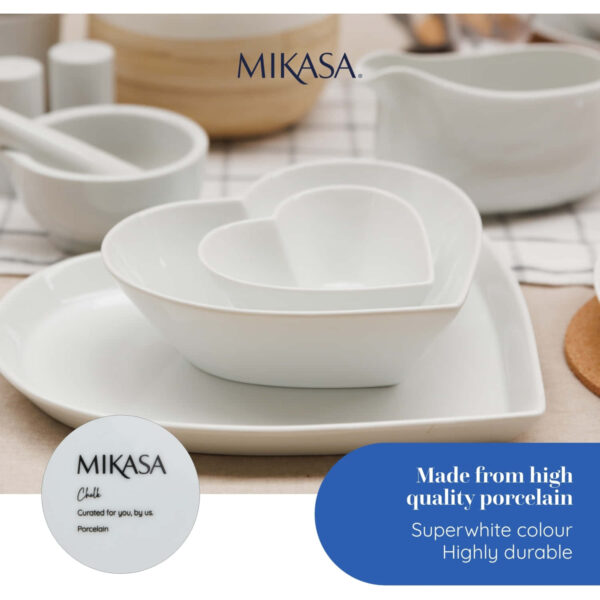 Mikasa Chalk Porcelain Heart Serving Dish 21cm