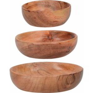 Naturals Set of 3 Acacia Wood Bowls